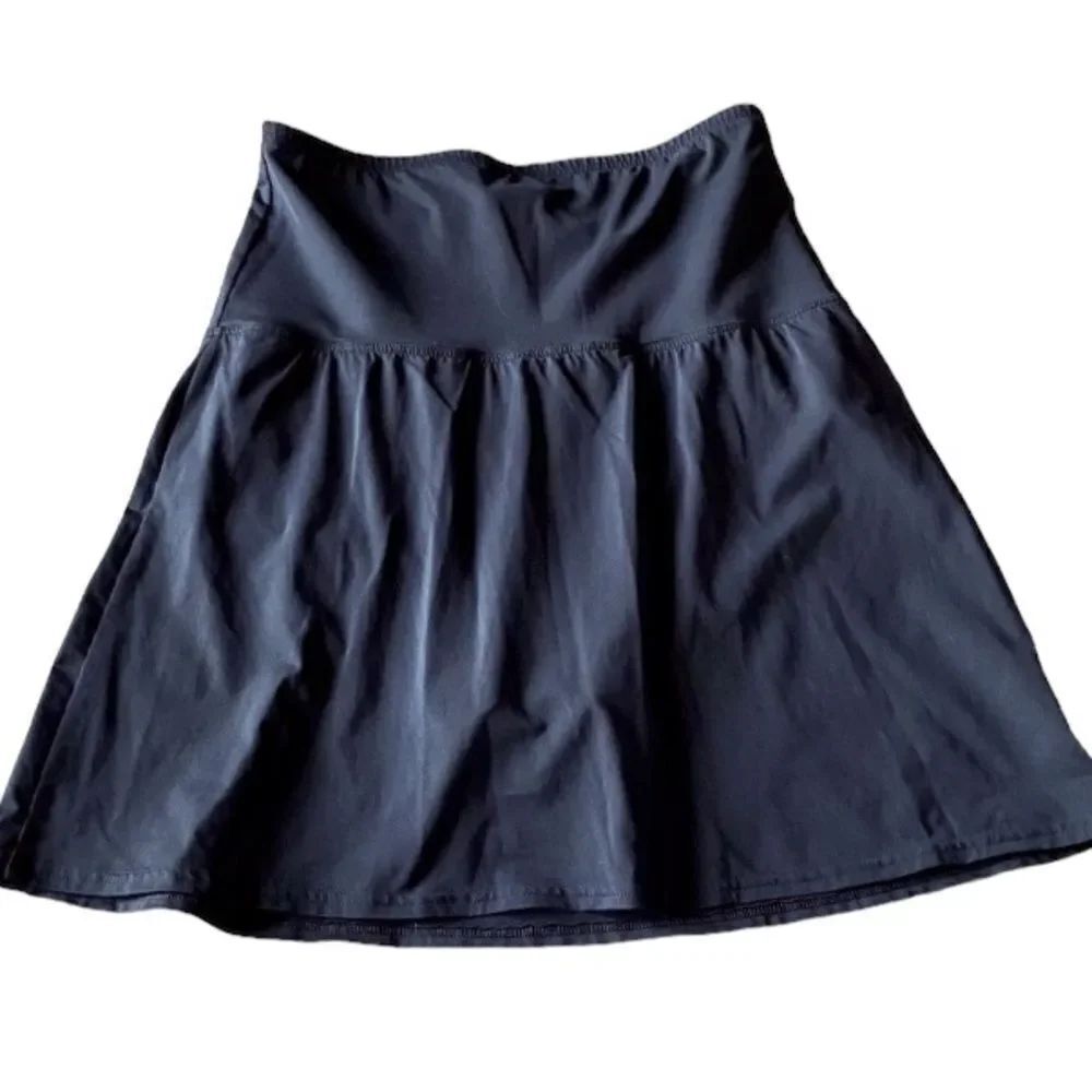 Lands’ End Wm’s Sz 10P Solid Black Slimming Golf Tennis Skort Skirt